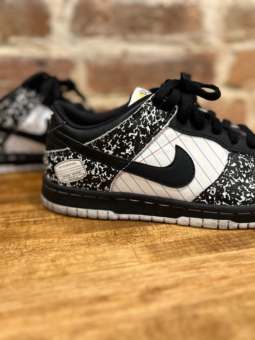 Nike Kids Black and White Notebook-Panel Low Top Sneakers